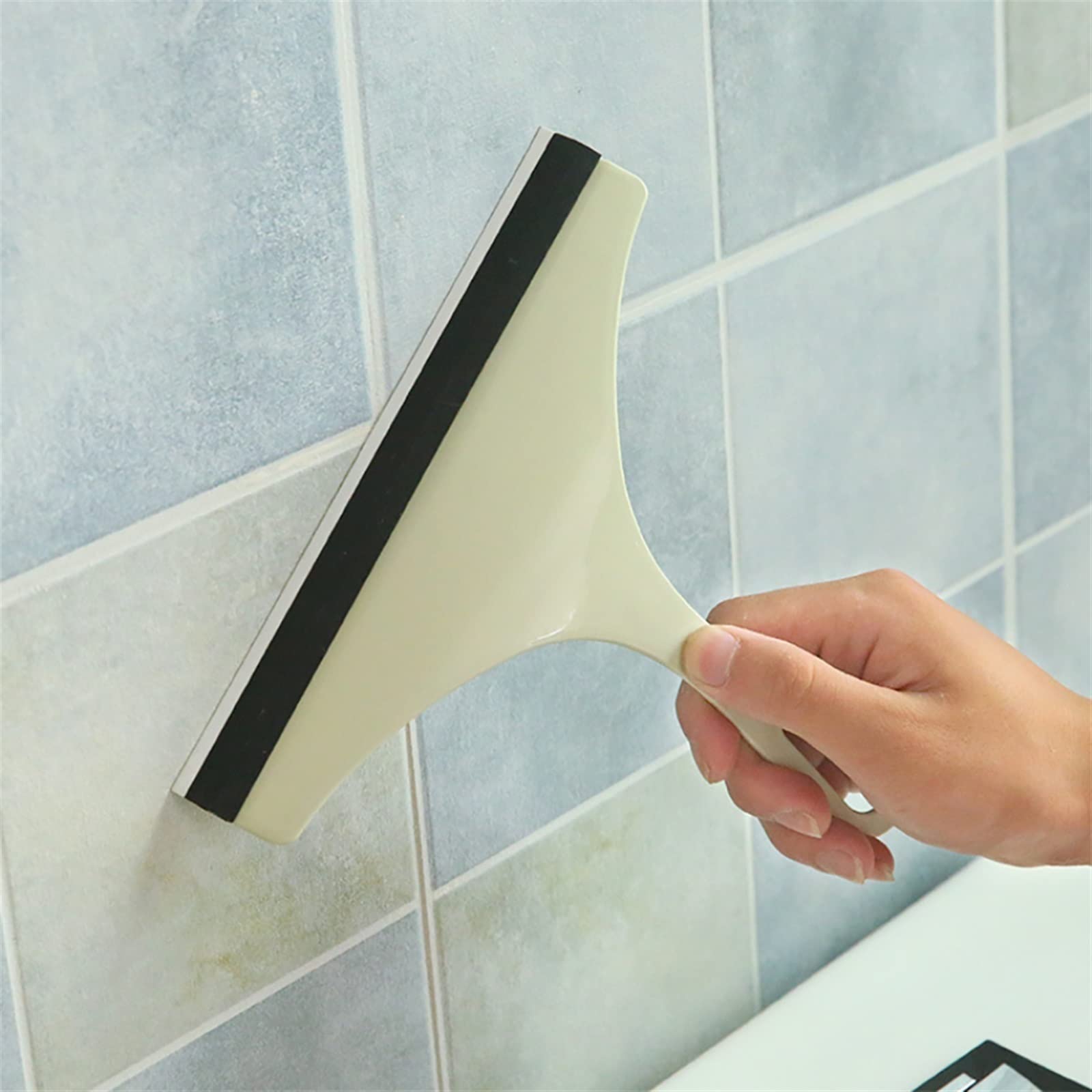 Rasquetas para Ducha, Escobilla de Goma con Soporte Hoja Silicona, Gancho Multicolor for Ventana Ducha, Espejo Coche Vidrio(Blue)