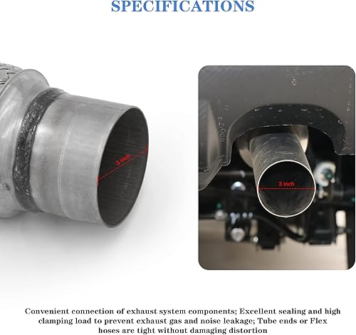 Miniatura 4 de RP Remarkable Power, Tubo flexible de escape RK7553 3" x 12" Acero inoxidable resistente 16" OL