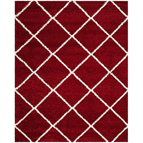 Image of Shaggy Super Soft Carpet for Home & Living Room Size - 3 X 5 Ft (Red Ivory & Cream)