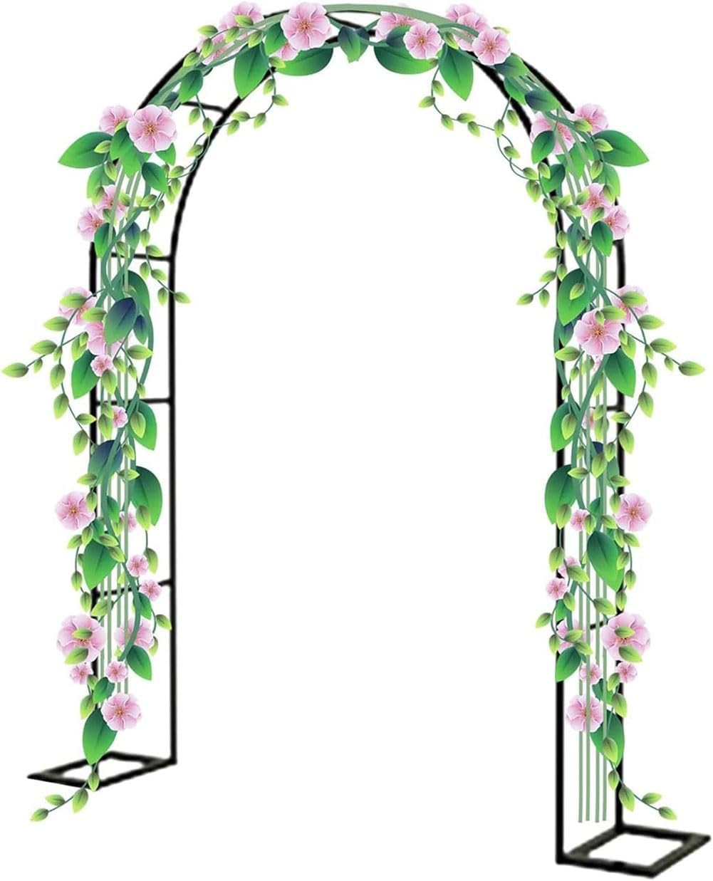 Large Garden Arch, Extra Wide 300/350Cm Garden Arbor Archway, Rose Arch for Roses Climbing Plants Support Black Green White,Black,W1.8M*H2.2M,Green,W2.4M*H2.2M
