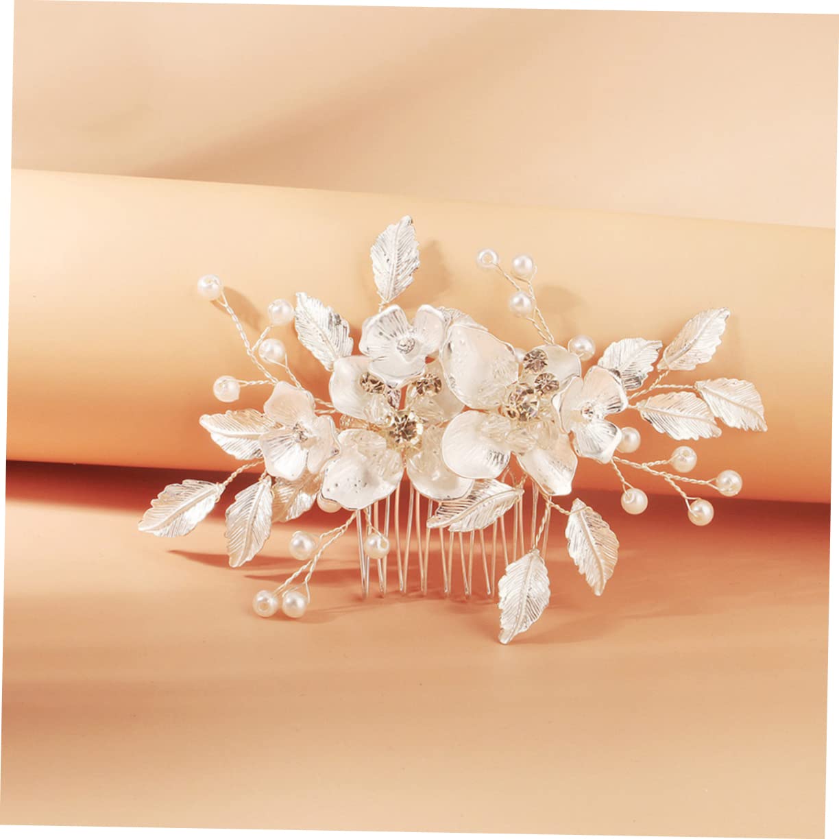Didiseaon 3pezzi Pettinino Per Sposa Con Fiori e Foglie Eleganti Accessorio Per Da Cerimonia Nuziale Fermaglio Brillante Per Matrimonio Comodo e Facile Da Indossare Decorazione Di Per