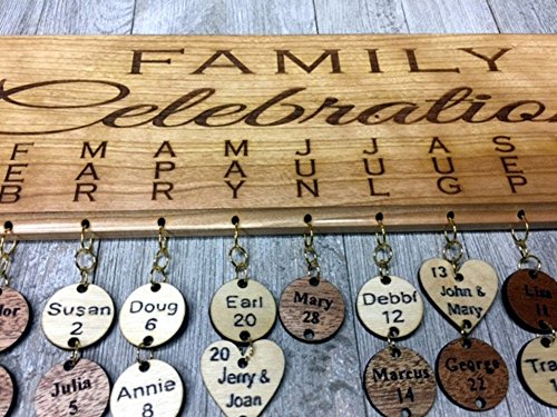 John Leslie Studios Handmade Personalized Family Tree Birthday And Anniversary Calendar - Premium Wooden Calendar Wall Hanging For Mom-Grandma-Office-Home-Decoration thumb #3