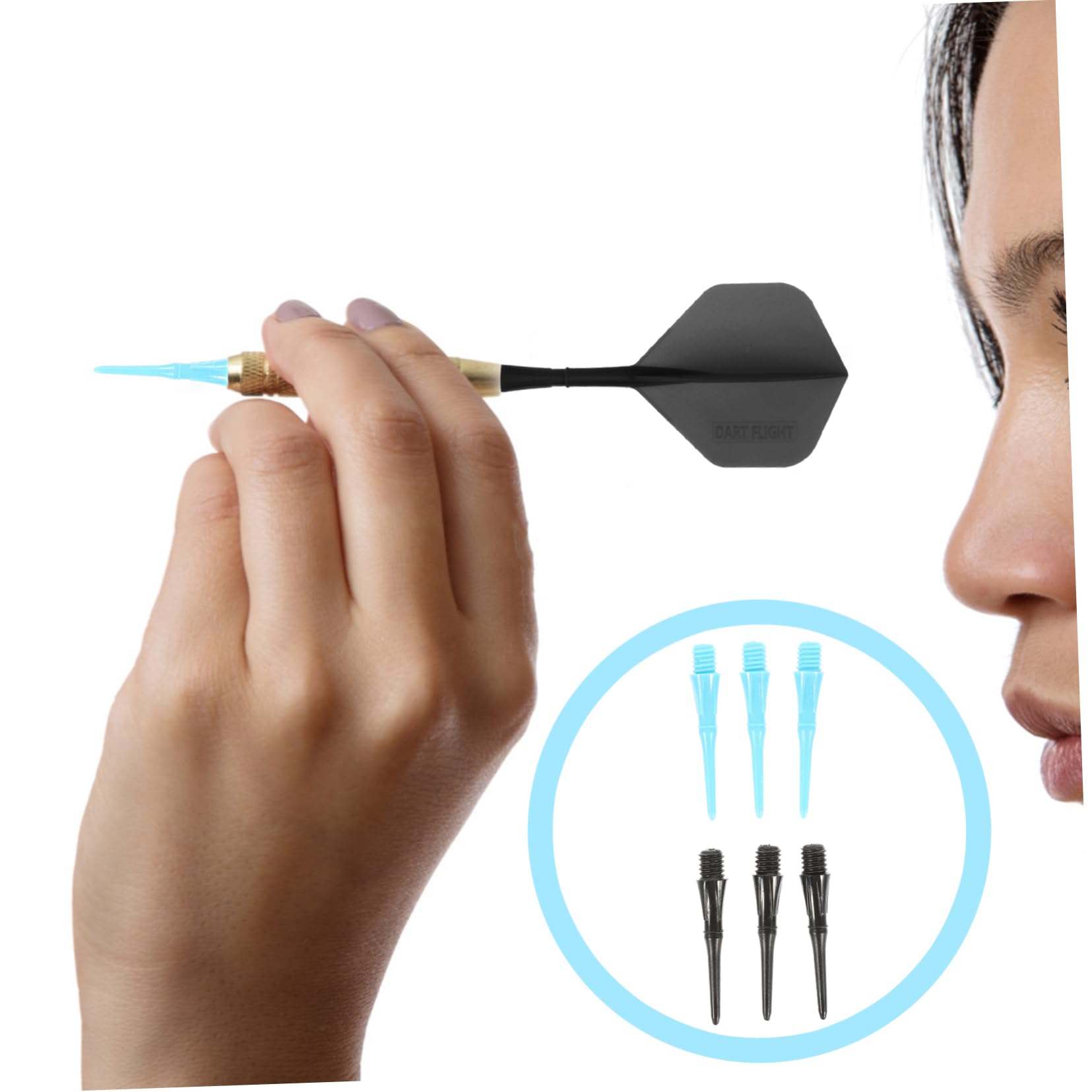 Yardwe 3sets Replacement Points Needle for Soft Tip Nylon Material Compact Portable Set 50pcs*3