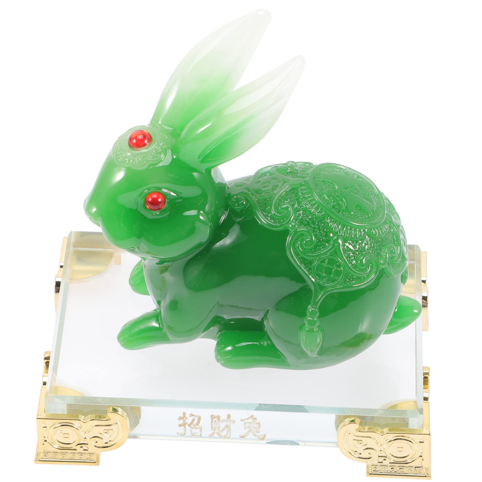 うさぎ、麒　置物　翡翠 うさぎ、麒置物翡翠