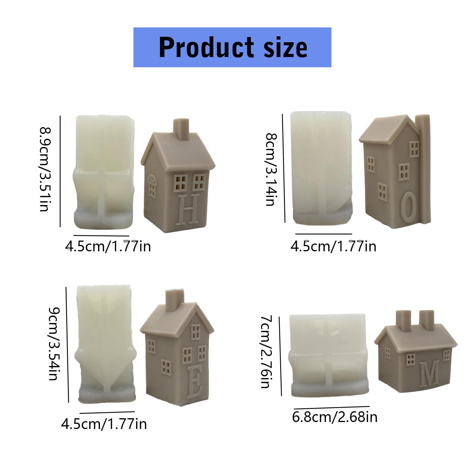 4 moldes para velas caseras para jabón de velas, decoraciones navideñas, moldes de silicona para decoración de yeso, resistentes a altas temperaturas