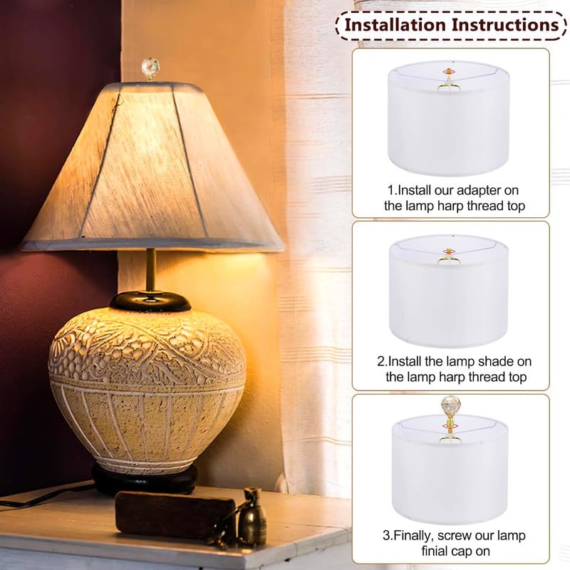 Image of 2 Pack Lamp Finials Orange Diamonds, Lamp Finials Decorative for Table Lamps, Floor Lamps, Lamp knob Replacement