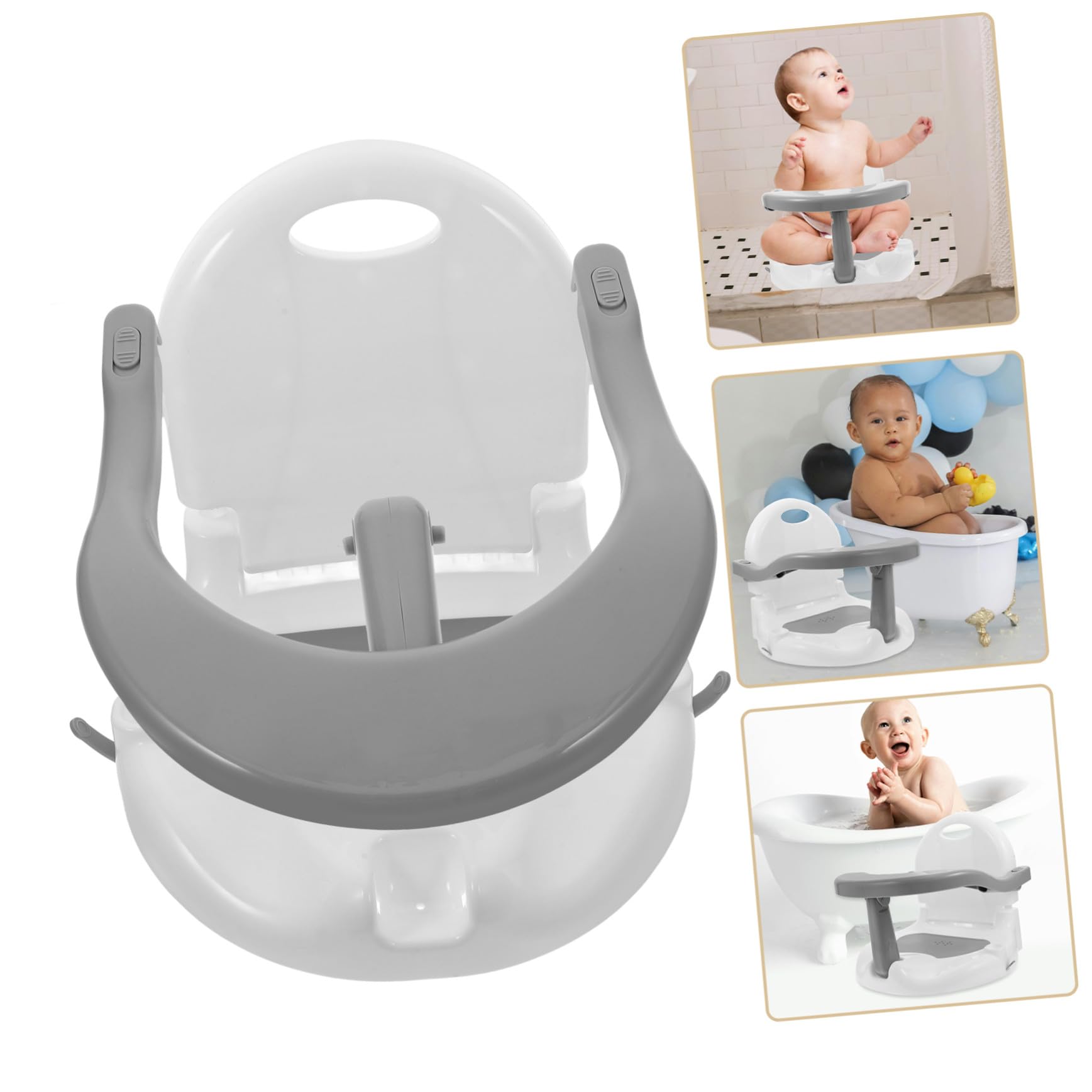 BESPORTBLE Babybadewannensitz für Kleinkinder Ab Monaten Rutschfeste Saugnäpfe Leicht und Stabil für Reisen und Hotels Badewannensitz zum Sitzen für Junge Mädchen