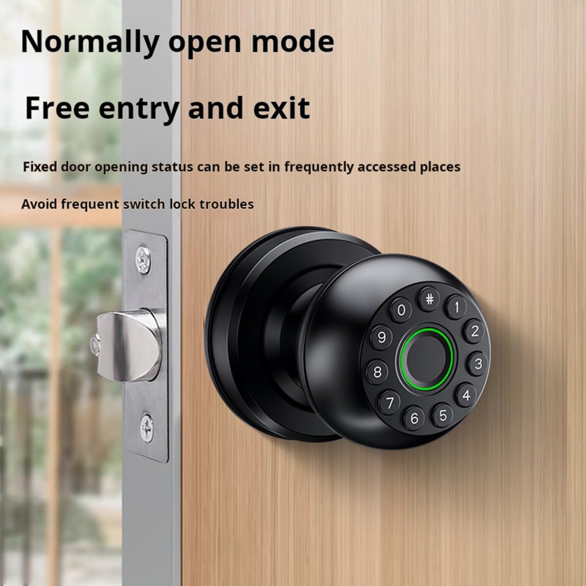 Bouton de porte à empreinte digitale, serrure de porte électrique, serrure de porte intelligente, serrure de porte biométrique, serrure intelligente avec contrôle par application, chargeur de