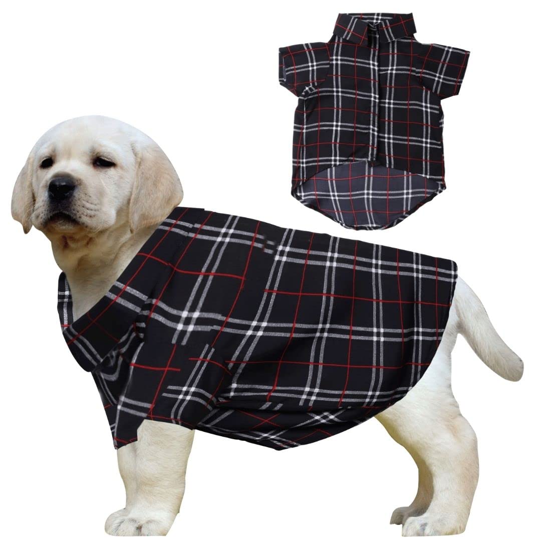 Western Era Super Soft Trendy Printed Shirt, Ultra Comfort Dog Apparel, Cotton Printed Breathable Basic Vest Dog Shirt, Lightweight Thin Shirt for Your Furies (Black Check Print) (Large - 22inch) (B0B6HRMH7X) Amazon Price History, Amazon Price Tracker