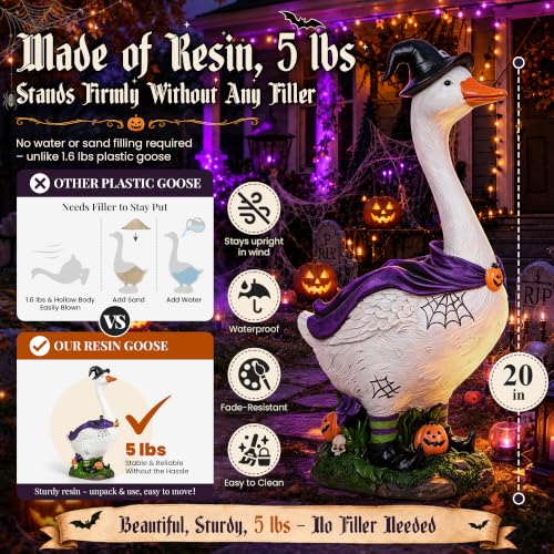 GIGALUMI 20" Halloween Witch Porch Goose for Outdoor Halloween Decorations - image 2