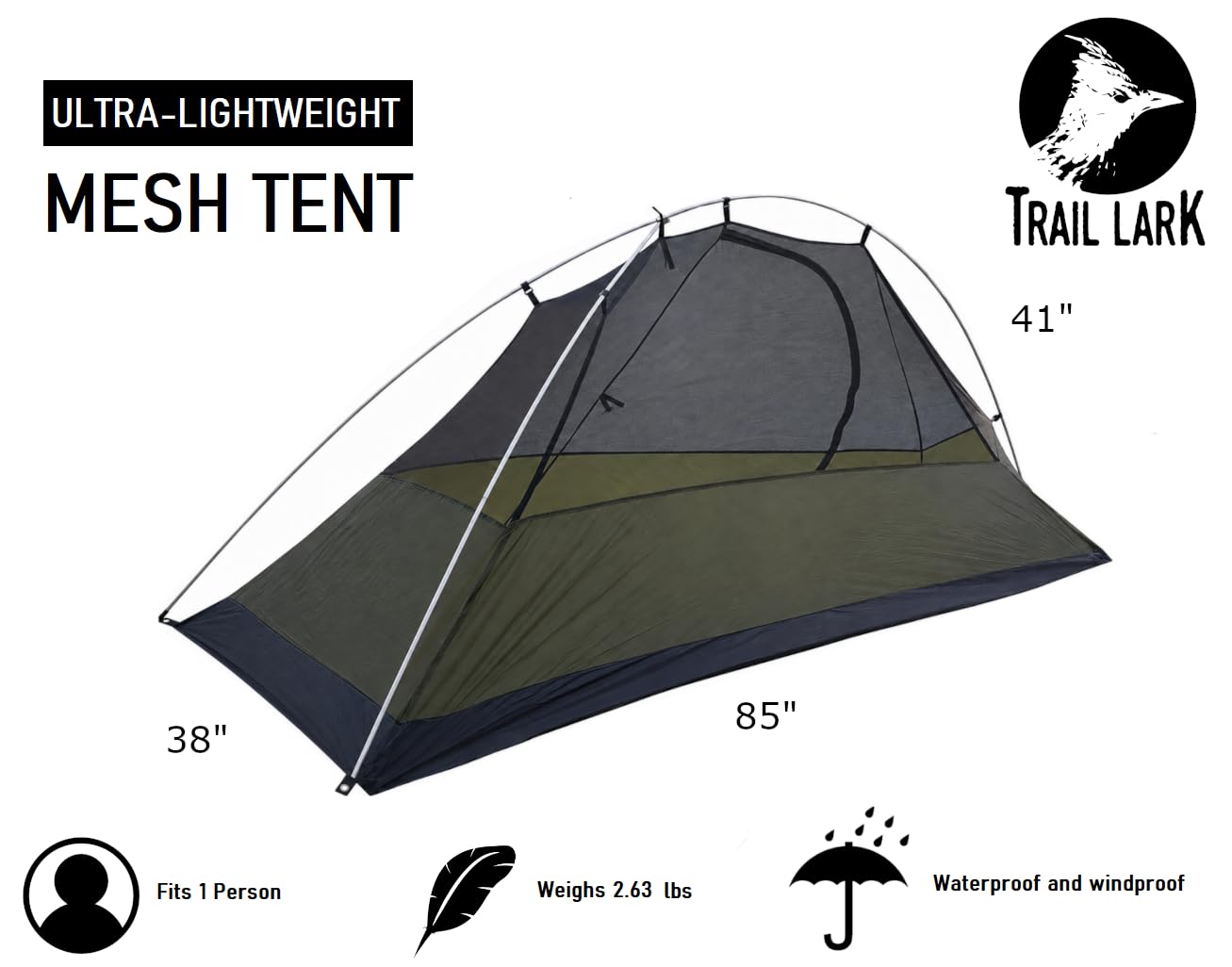 TrailLark Sparrow 1-Person Ultralight Backpacking Tent : Sports & Outdoors