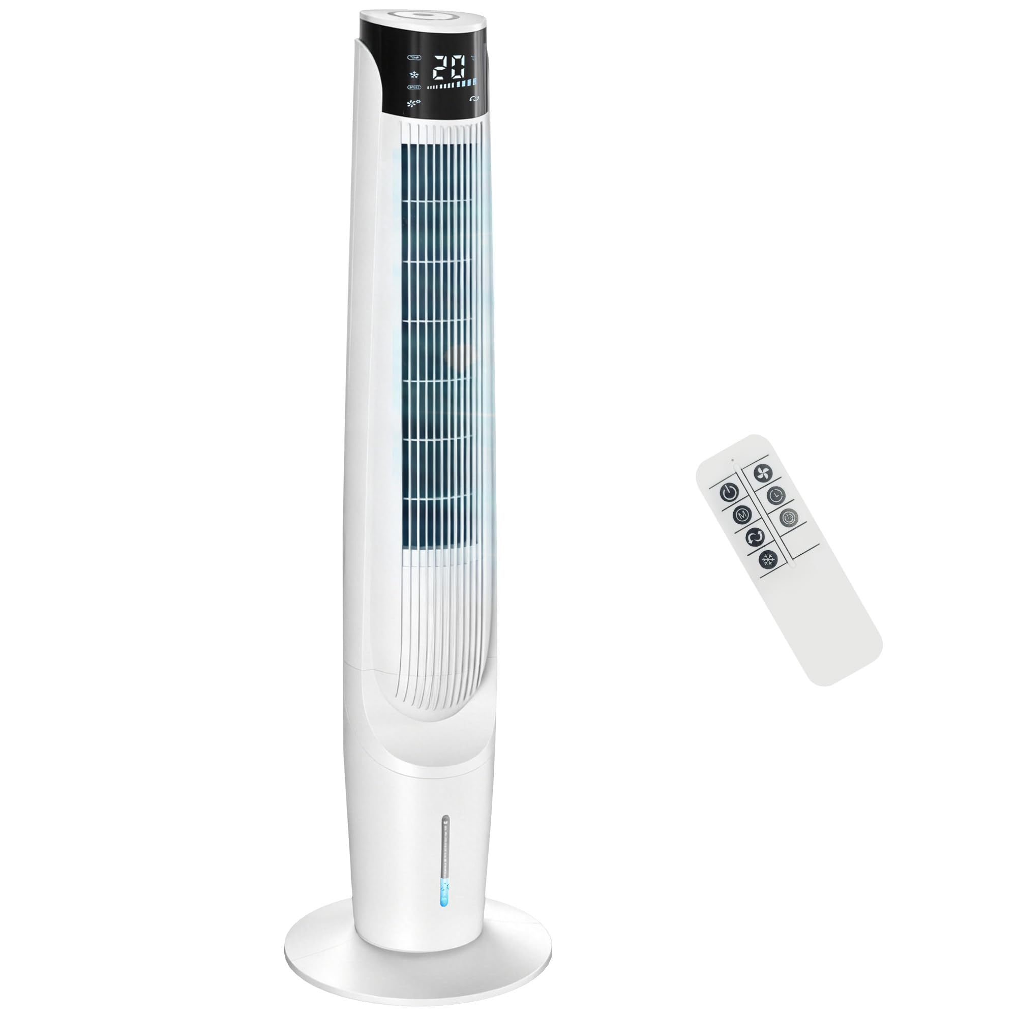 HOMCOM Air Cooler, 2.8L Oscillating Ice Cooling Fan with 3 Speeds, 4 Modes, 12 Hour Timer, LED Display and Remote Control for Bedroom, Office, Living Room, White — image 1