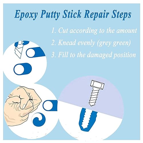 Miniatura 7 de Masilla epoxi, masilla epoxi de dos partes, utilizada para rellenar, unir y reparar metal, madera, plásticos duros, cerámica, vidrio, etc. Adecuado