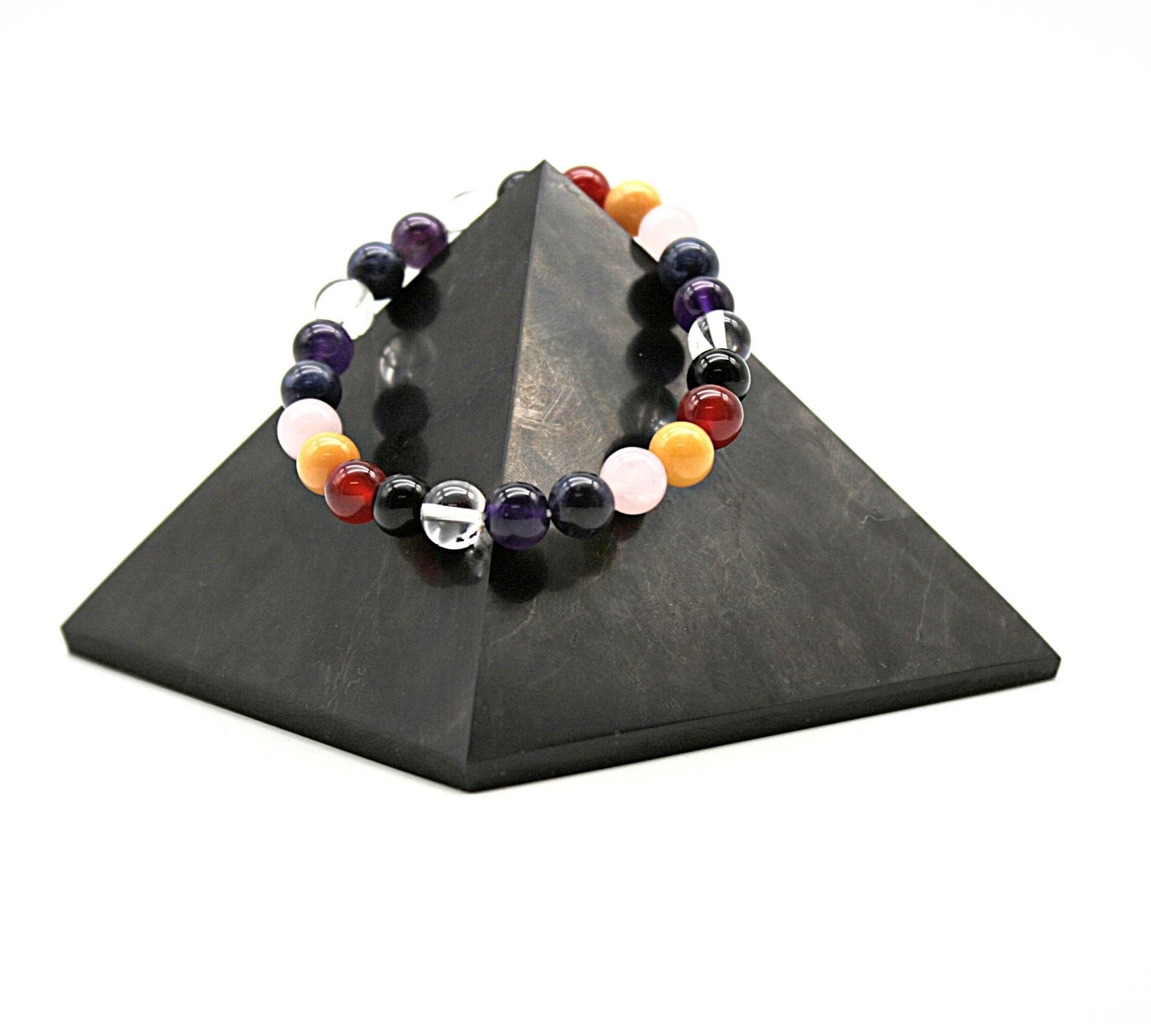 DOJA Barcelona | Armband met transparante kwartschip | PAKKET 2 | Kwarts Natuursteen | Natuurlijke minerale elastische armbanden, energiestenen, helende kristallen | Helende Stenen Man Vrouw