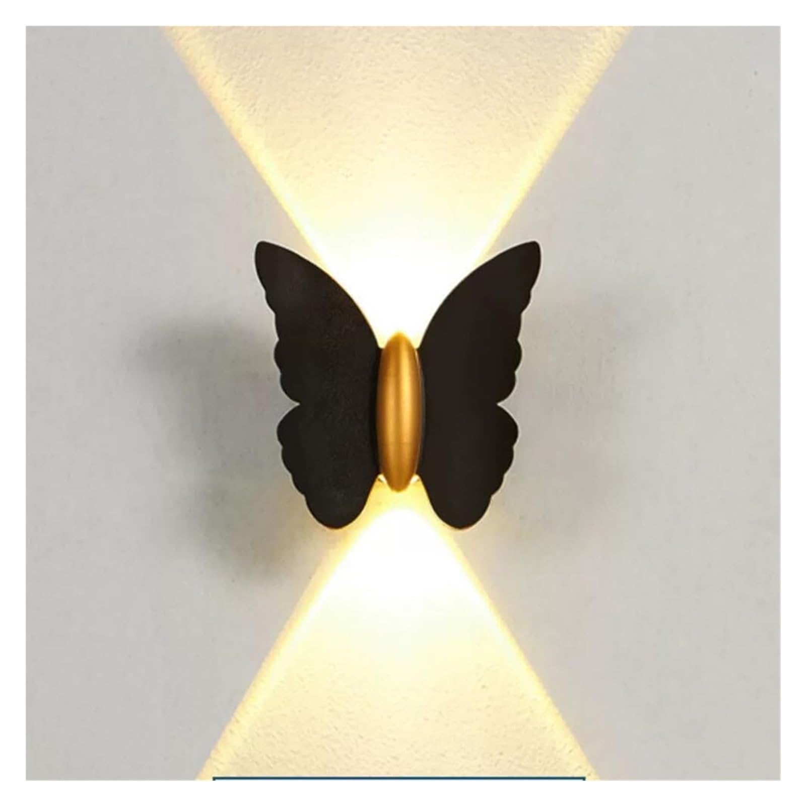 Applique Murale extérieure Papillon LED 10W en métal, étanche IP65, éclairage vers Le Haut et vers Le Bas, idéale pour terrasse, Jardin, Balcon ou Couloir.