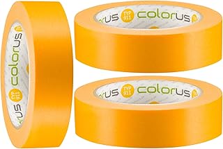 Colorus 3 x Premium Goldband PLUS | Maler Abklebeband 30 mm x 50 m für extrem flache Farbkanten | Maler-Abdeckband 120 Tage UV-beständig | Malerband für Innen, Außen | Für Lack, Lasur, Farbe