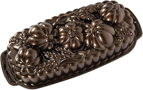 Nordic Ware 93448 - Molde para pan de trigo y calabaza, capacidad de 6 tazas, color bronce