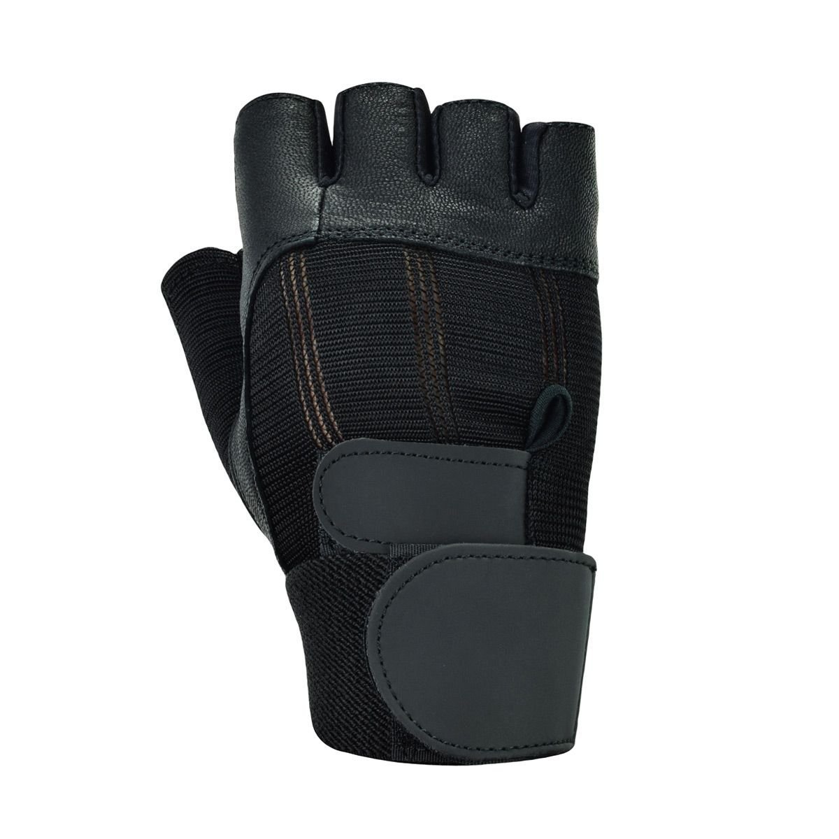 Weight Lifting Leather Gloves with Long Strap Wrist Support, Bodybuilding, Workout, Calisthenics, Cross Training