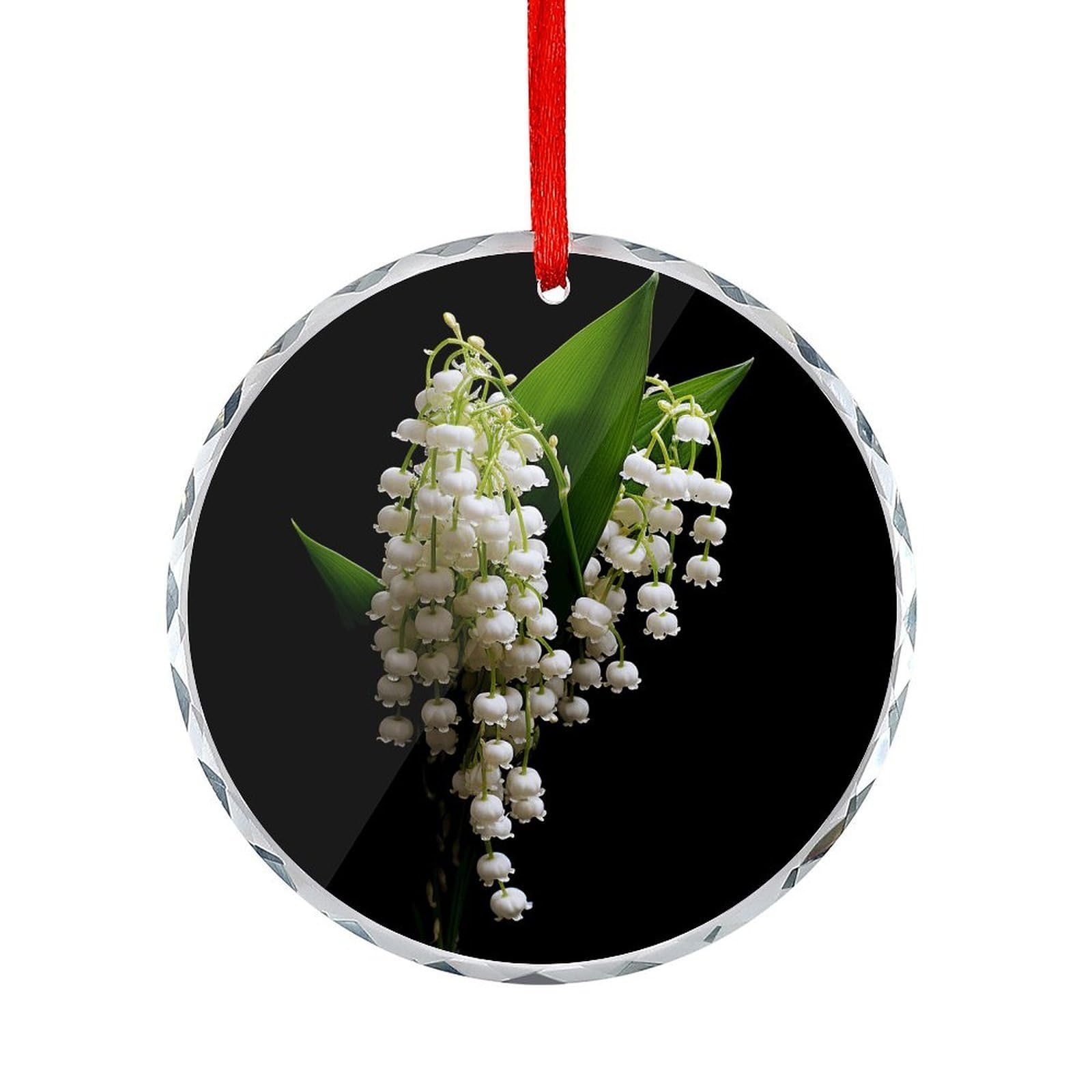 Btcowzrv Style Some Lilies Of The Valley Round Ornament Hanging Pendant Decor