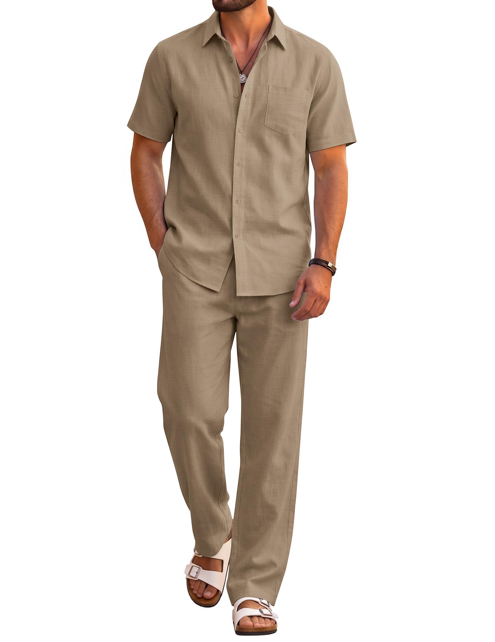 COOFANDY Men's 2 Piece Sets Beach Outfits