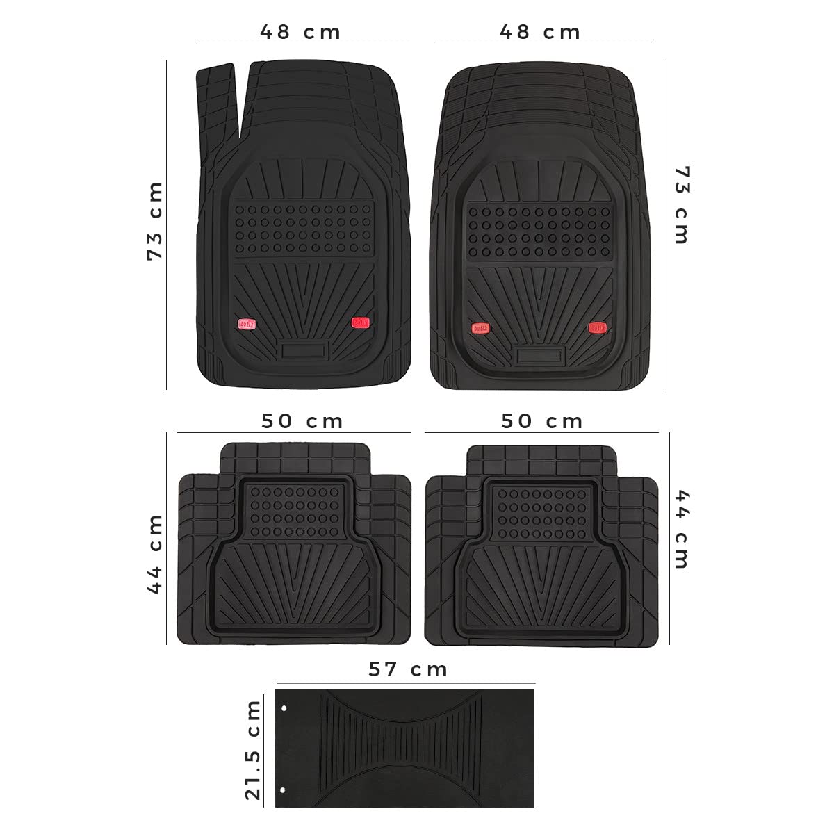 BREMER SITZBEZÜGE 5 tappetini antiscivolo per tutto l'anno, in gomma, adatti per BMW IX, auto, camion, autobus, SUV o camper, accessori