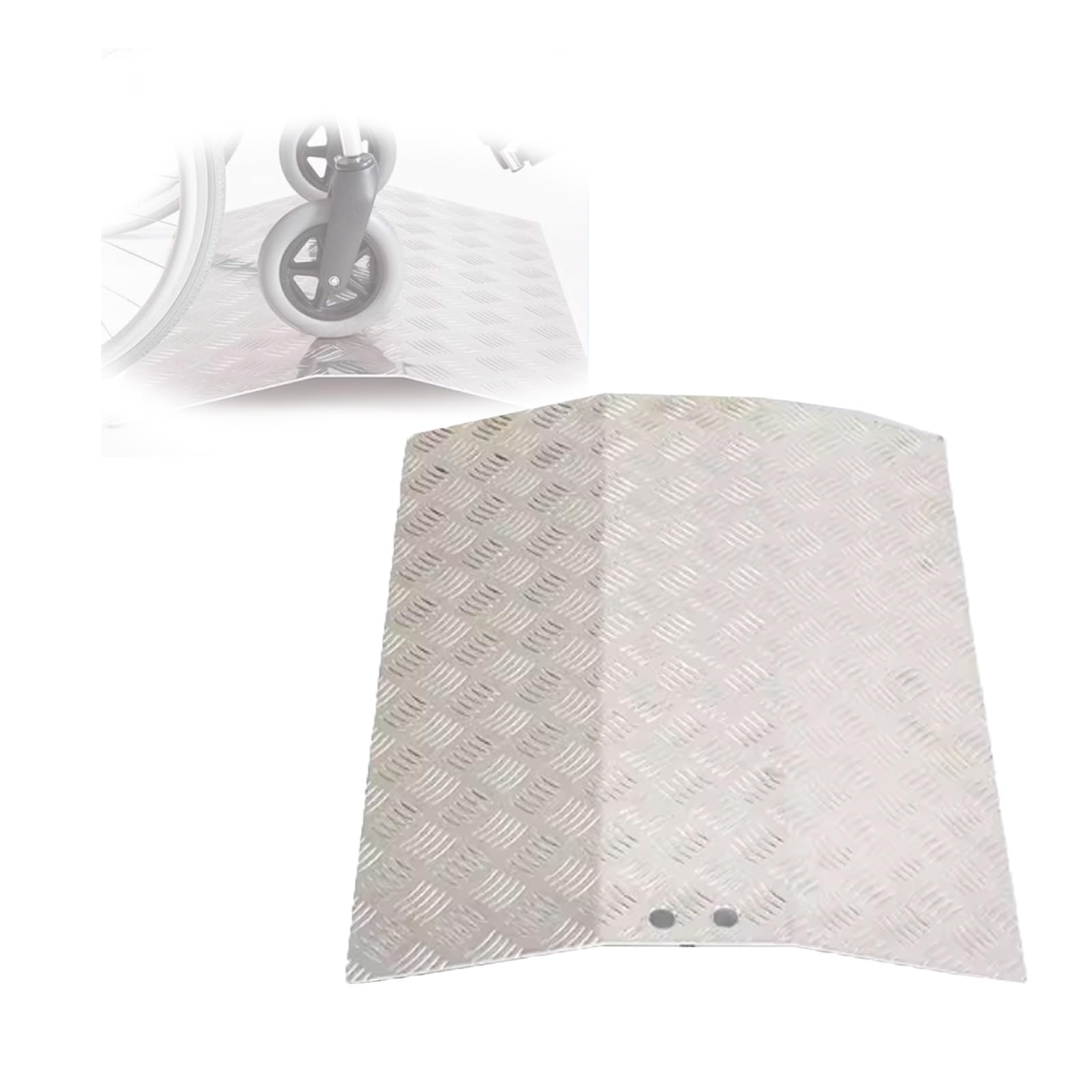 Rampa dla Wózków Inwalidzkich Aluminiowa Progowa Typu Mostowego, Antypoślizgowa, o Udźwigu 600 Funtów, do Podjazdu, Chodnika, Garażu, Rampy Załadunkowej(78x70x8cm/30.7x27.6x3.1in)