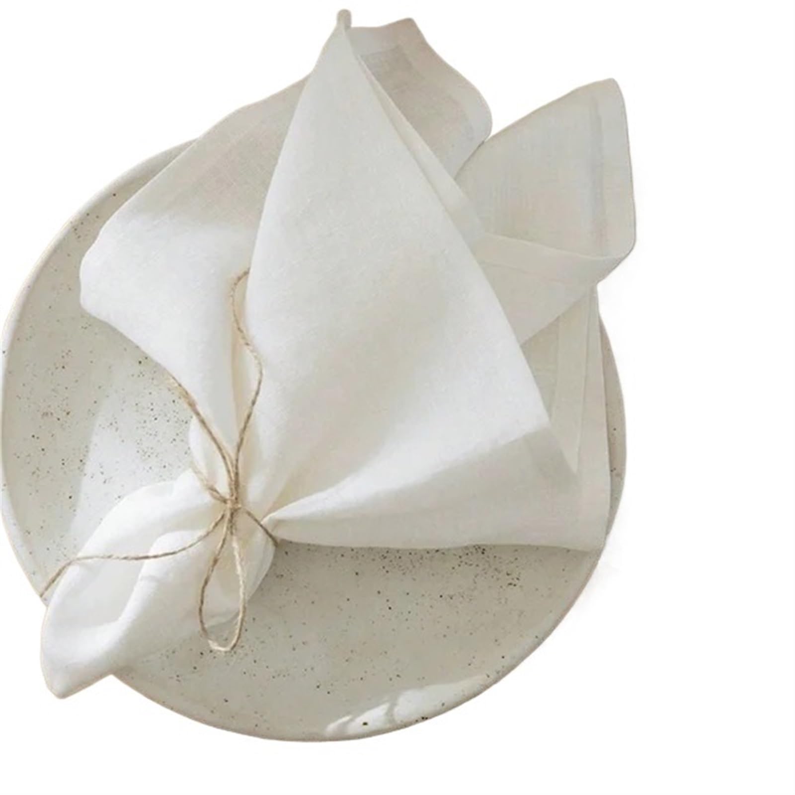 serviettes napkins Set of 6 40x40cm Table Cloth Napkins Polyester Thicken Placemat Reusable for Kitchen Dining Wedding Decoration for dining wedding party everyday home(White)