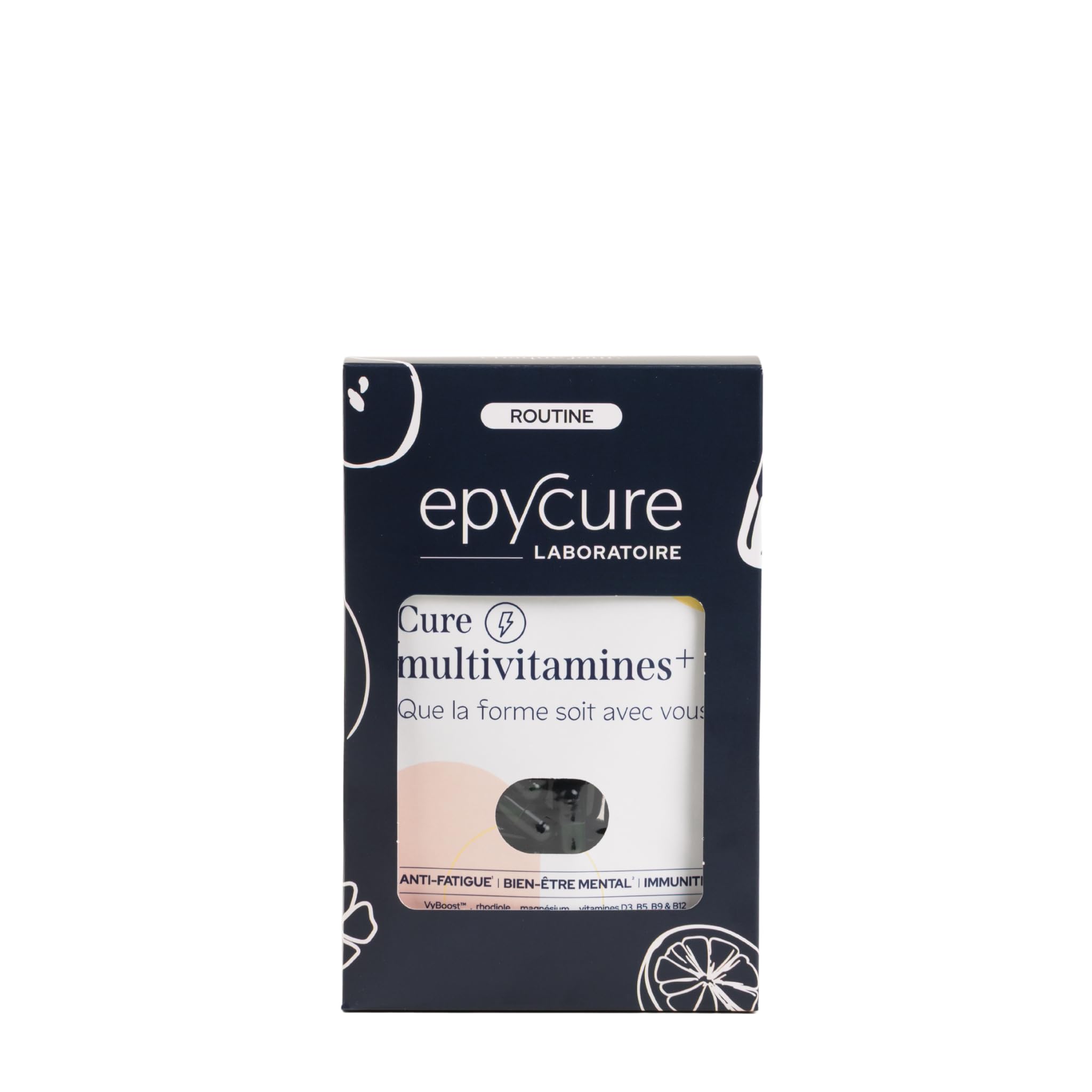 EPYCURE - Cure Multivitamines + - Combat Fatigue Physique & Mentale, Réduit Stress, Détend - 87% Naturel - Rhodiole, Magnésium, Vitamines B3, B6, D3, Fer - Vegan - Fabriqué en France (Coffret de 3)