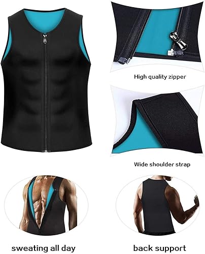 Miniatura 6 de Manson Gynecomastia Compress Zipper Vest Gynecomastia Compress Tank Top, Camiseta de compresión para hombre