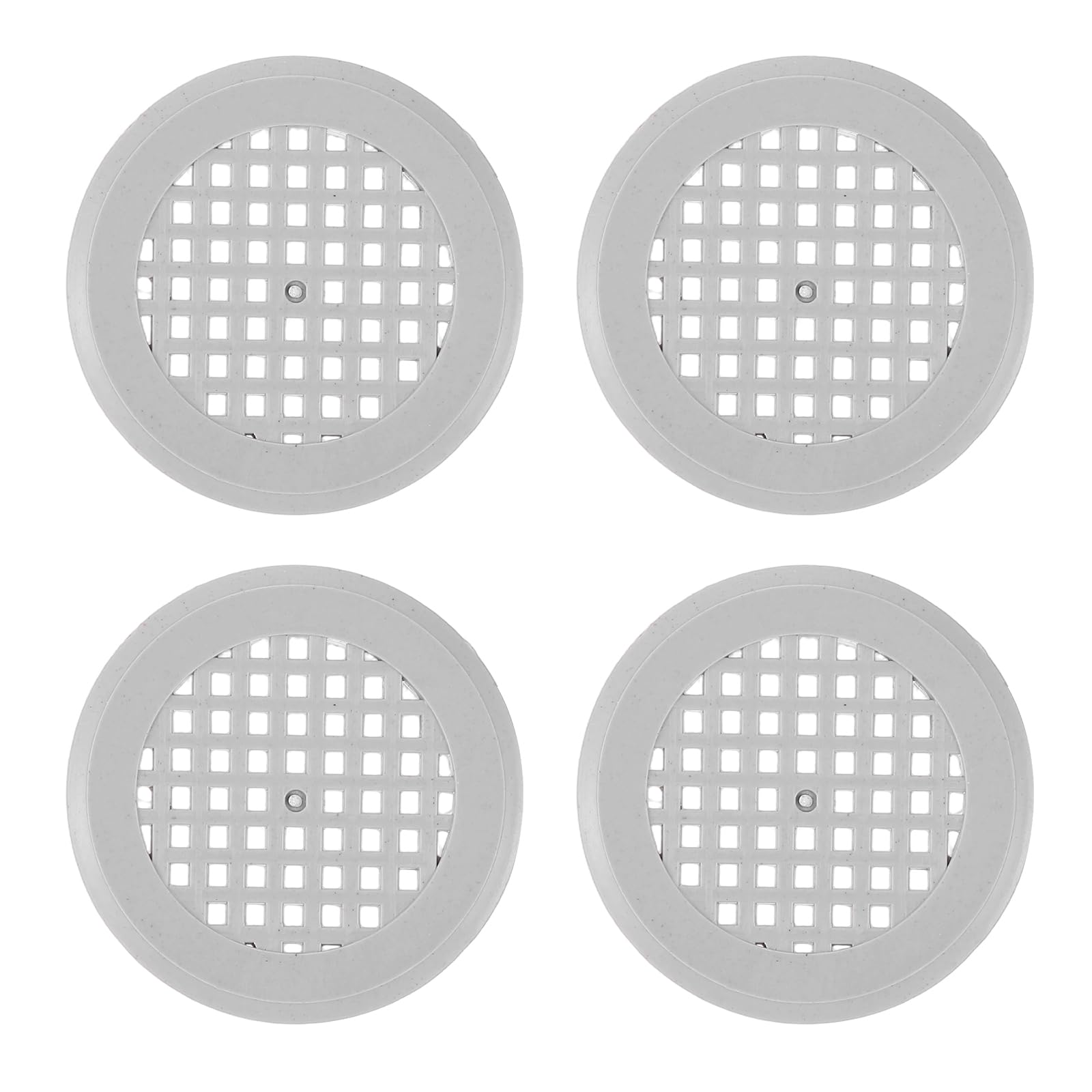 PATIKIL 1.4 Inch (35mm Openings) Round Air Vent Cover, 4PCS Plastic Circular Soffit Exhaust Vent Mesh Hole Ventilation Grille Cover for Bathroom Office Home Kitchen, Gray