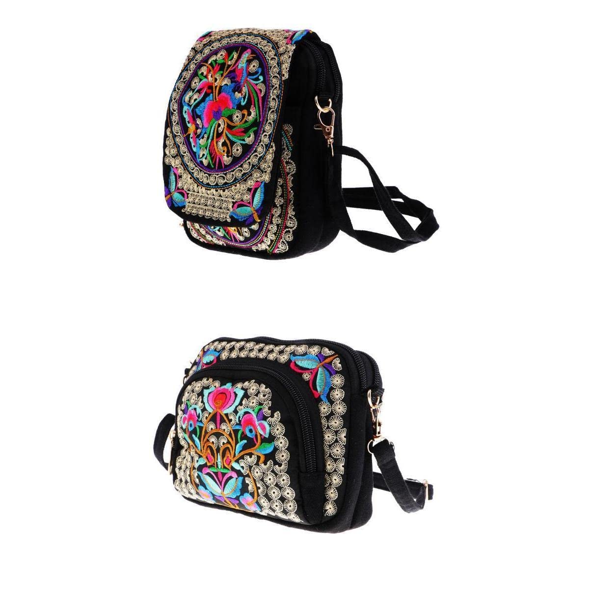 MERISHOPP 2 Pieces Embroidery Women Backpack Shoulder Bag Flower | Collectibles|Souvenirs & Travel Memorabilia|Other Travel Memorabilia-image-49