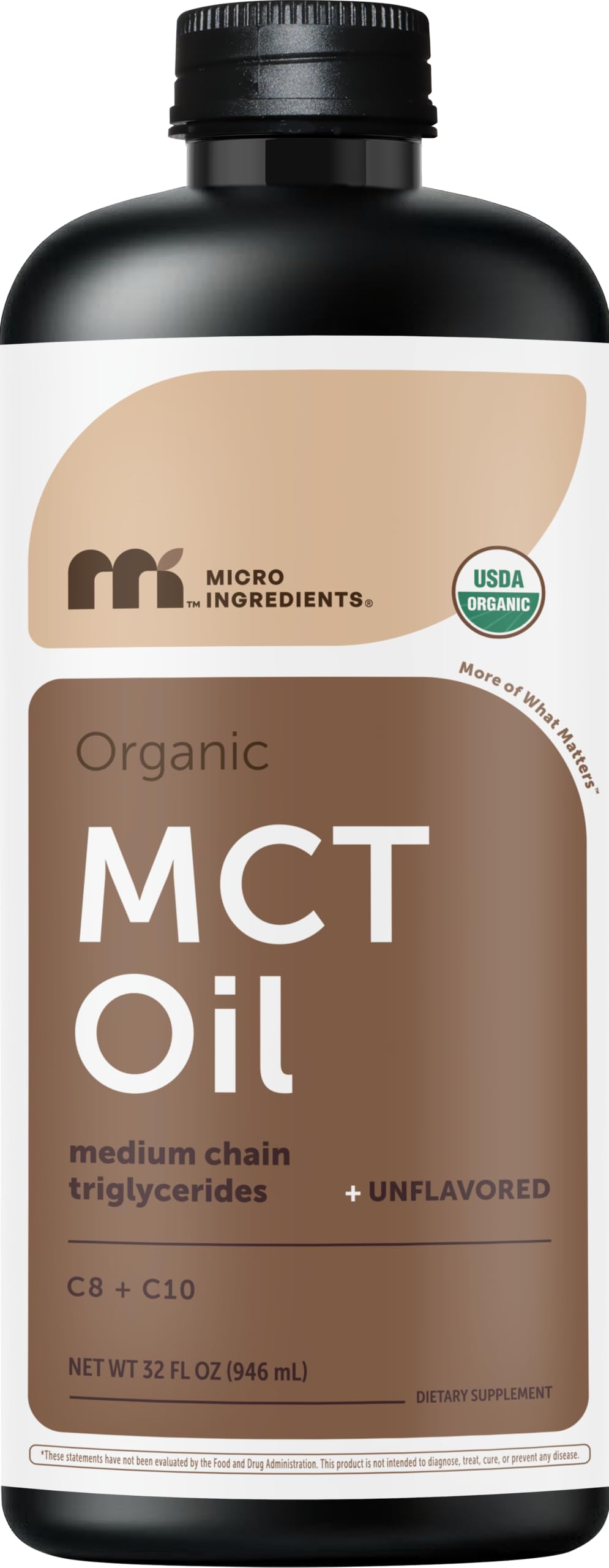 Micro Ingredients Organic MCT Oil, 32 fl oz, Keto C8 + C10 Fatty Acids — Amazon image 8