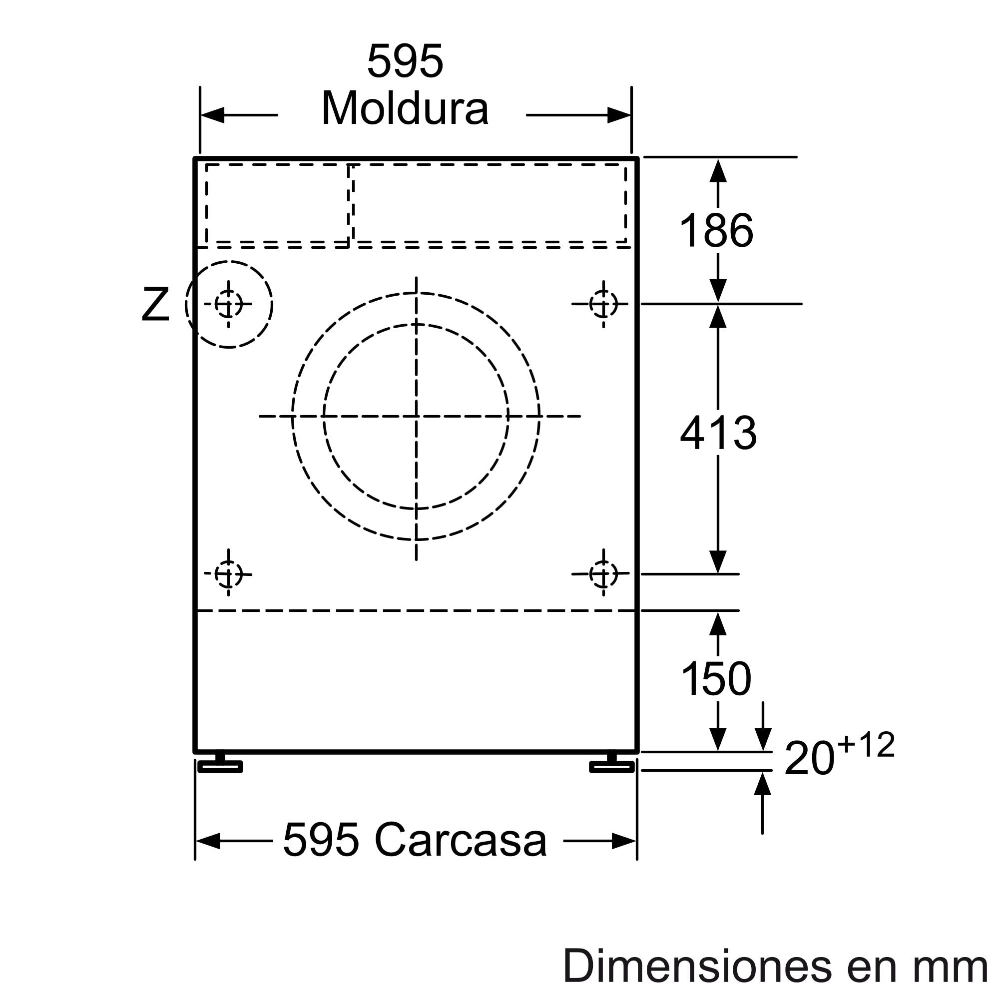 Bosch Lavadora-Secadora Integrable, 60 cm, Serie 4, AutoDry, Blanco, WKD24362ES.
