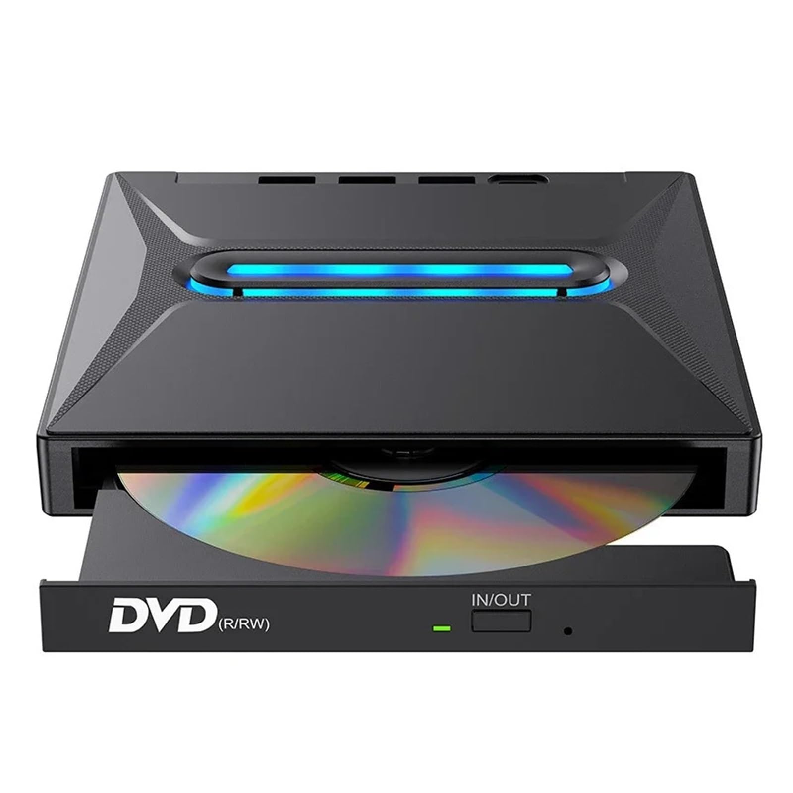 DVD-Player, Multifunktionaler externer Blu-Ray-DVD-CD +/-RW-Brenner mit SD-Kartenleser und optischem Hub-Co-Laufwerk(Blu Ray Burner)