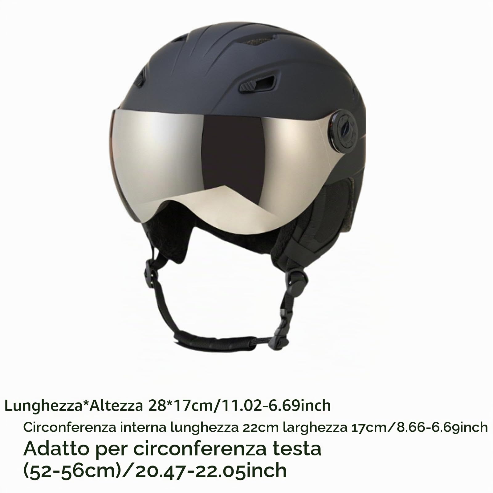 Baoblaze Casco da, Casco per Sport sulla Neve, Casco da Snowboard Leggero e Confortevole con Visiera Integrata
