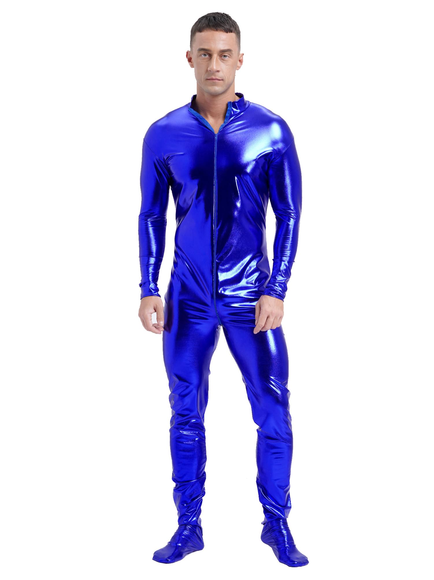 Ganzkörperanzug Shiny Dunkelblau XL – Enganliegendes Kostüm Für Partys & Verkleidung