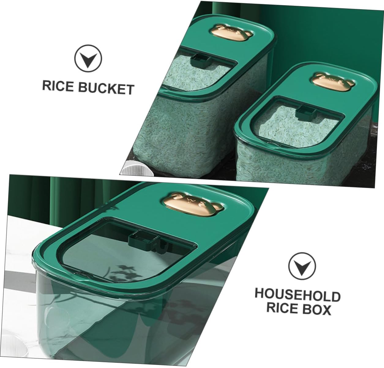 Household Rice Storage Container 10lb Plastic Rice Bucket with Thickened Airtight Seal for Grains and Flour Storage