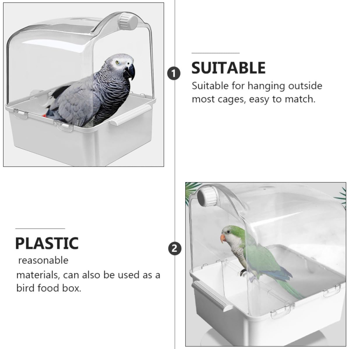 Vogelbad für Käfig als Hängebadewanne für Papageien und Sittiche