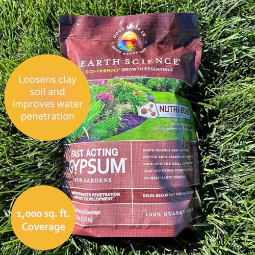 Image of Earth Science Fast Acting Gypsum Granules-5 lb- Soil Conditioner Adds Calcium, Repairs Salt Damage & Root Growth with Nutri-Bond Runoff Reduction Technology (Pack of 2)