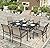 HERA'S HOUSE Patio Table and Chairs Set with Umbrella Hole, 7 Pieces All Weather Outdoor Patio Dining Sets for Backyard Lawn Deck