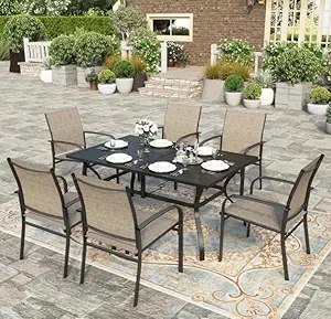 HERA'S HOUSE Patio Table and Chairs Set, 7 Pieces