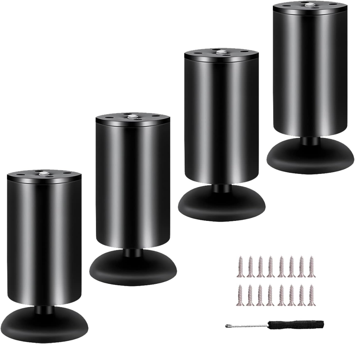 Height-Adjustable Furniture Legs,Replacement Stainless Steel Table Legs,Cabinet Legs,Sofa Legs,Bed Legs,DIY Furniture Feet Desk Legs 10cm 15cm 20cm 25cm 30cm,Black/White,White-8cm/3.15in