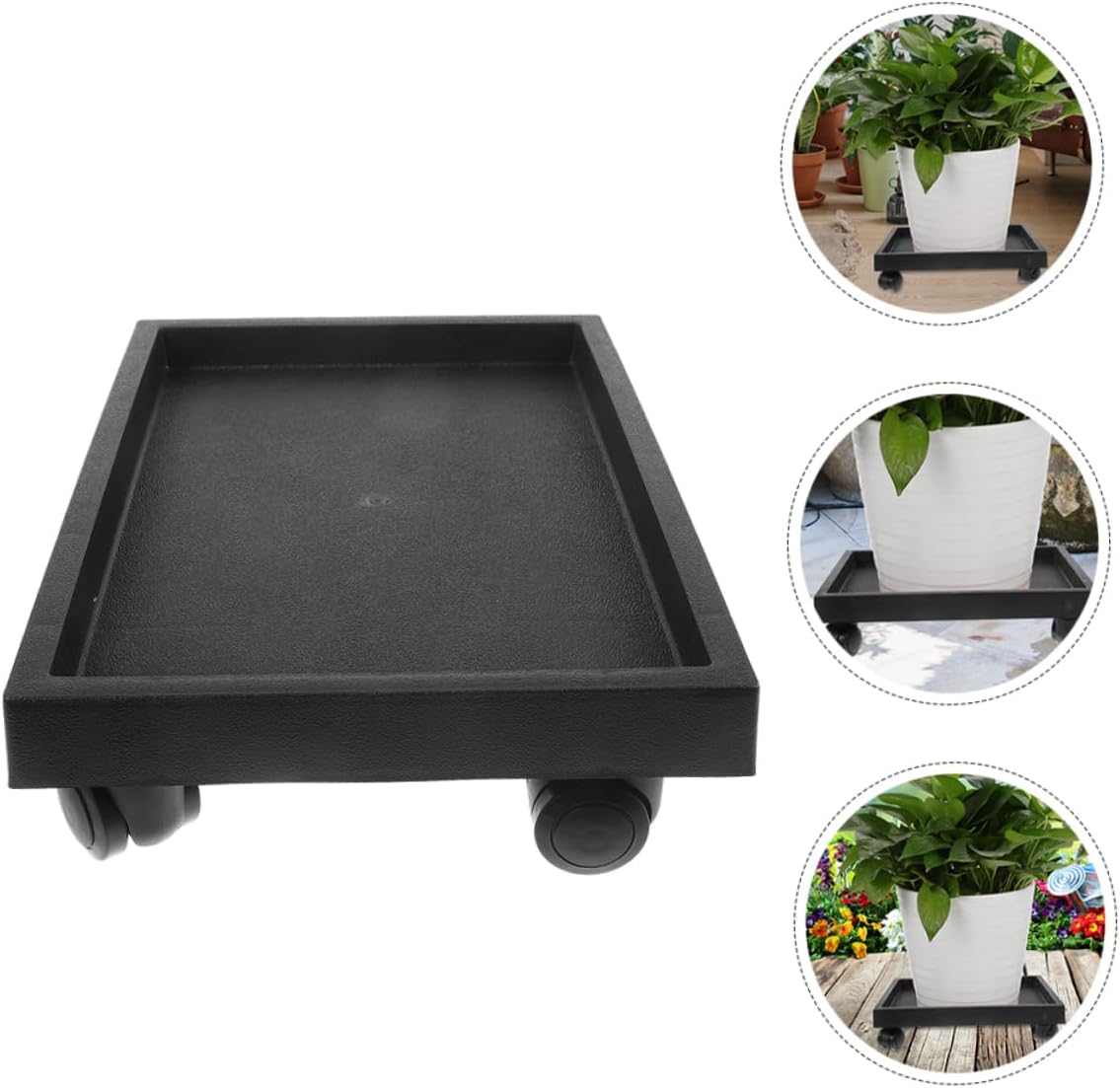 Totority Movable Planter Tray with Wheels Pe Plant Holder for Easy Plant Relocation Heavy Duty Design for Flowerpots Garden Accessory