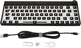 SRTATIVIS 68 Keys DIY Mechanical Keyboard Kit, RGB Ergonomic Mechanical Keyboard DIY Kit with Switch Hot Swap, Strong ABS Custom Gaming Keyboard for Win Systems(Black)