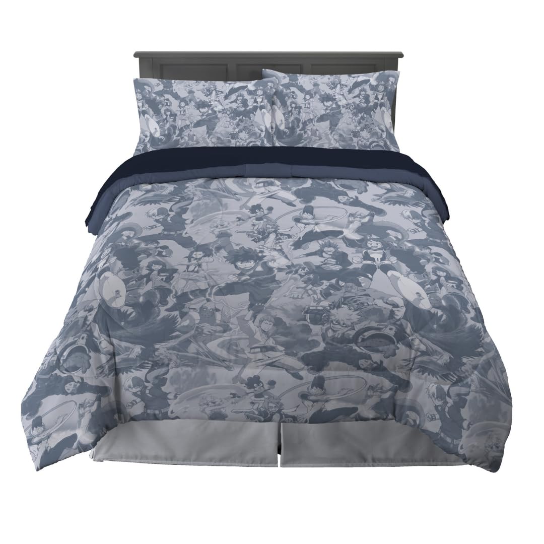 Franco My Hero Academia Anime Super Soft Comforter and Sheet Set, 5 Piece Full Size, (Official Licensed Product) Collectibles