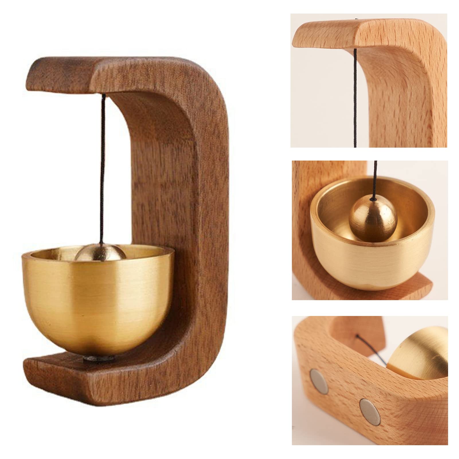 Campanelli in legno massello di rame puro, Carillon eolici alla dopamina in stile giapponese, Carillon a vento magnetico, Decorazione da parete da appendere, per campanello del frigorifero