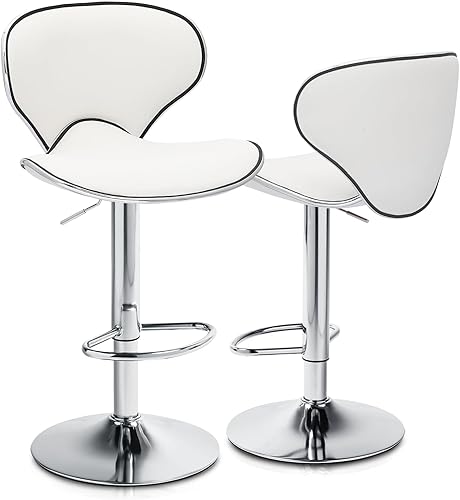 Miniatura 43 de Magshion Juego de 4 taburetes de bar giratorios ajustables de piel sintética para mostrador de comedor Negro -,Marrón,Canela/Escapada