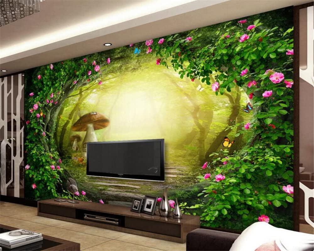 3D Wandbild Selbstklebende Fototapete Botanische Landschaft Rosenrebenwald Kinderzimmer Bar Büro Wohnzimmer Restaurant Bekleidungsgeschäft Flur Hotel Wanddekoration Wandkunst Wandposter 300x210 cm