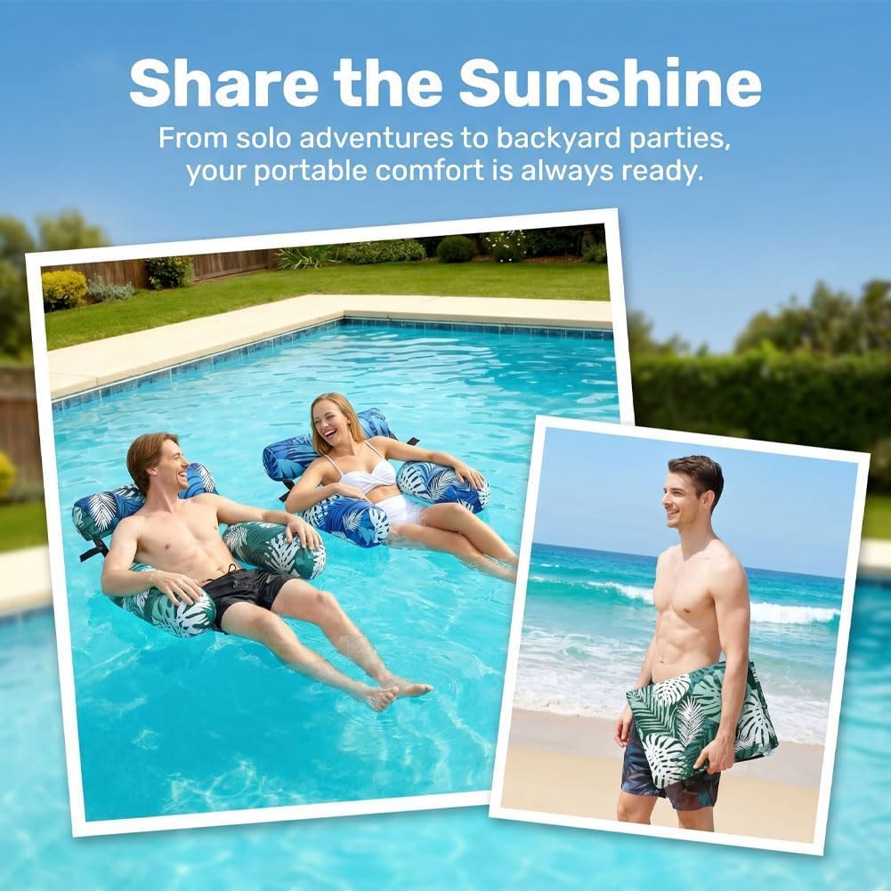 Flotador Inflable 4 En 1 Para Piscina – Silla, Hamaca, Tumbona Y Drifter – Soporta 113 Kg – Material De PVC Y Malla Transpirable – Ideal Para Adultos Y Adolescentes