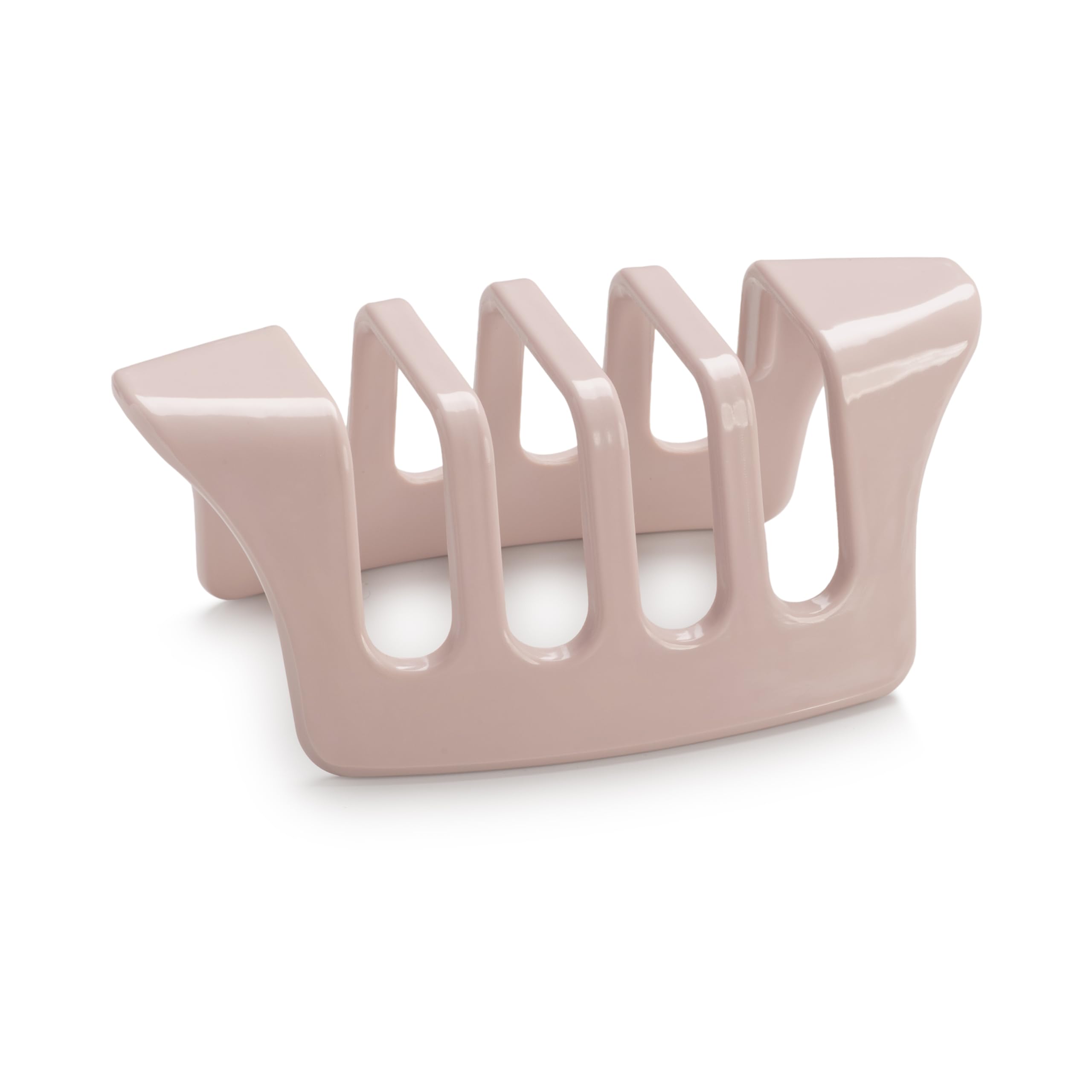 Zeal 4 Slice Toast Rack, Premium Melamine Toast Holder Rack with Easy Grip Handles, Modern Breakfast Table Toast Stand, (Rose Pink)
